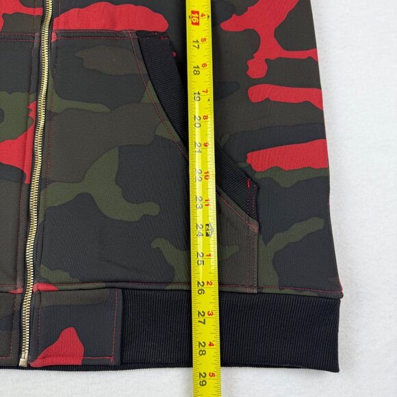 NEW WITH DEFECT Rock Revival Men Black/Red/Green Camouflage Hoodie Vest Jacket M - Picture 11 of 13